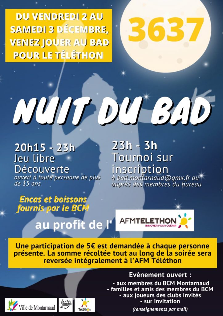 Nuit du bad #Téléthon @ Montarnaud